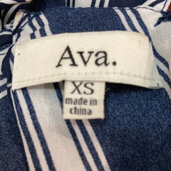 Navy Blue Striped Crop Tank Top - Picture 7 of 9